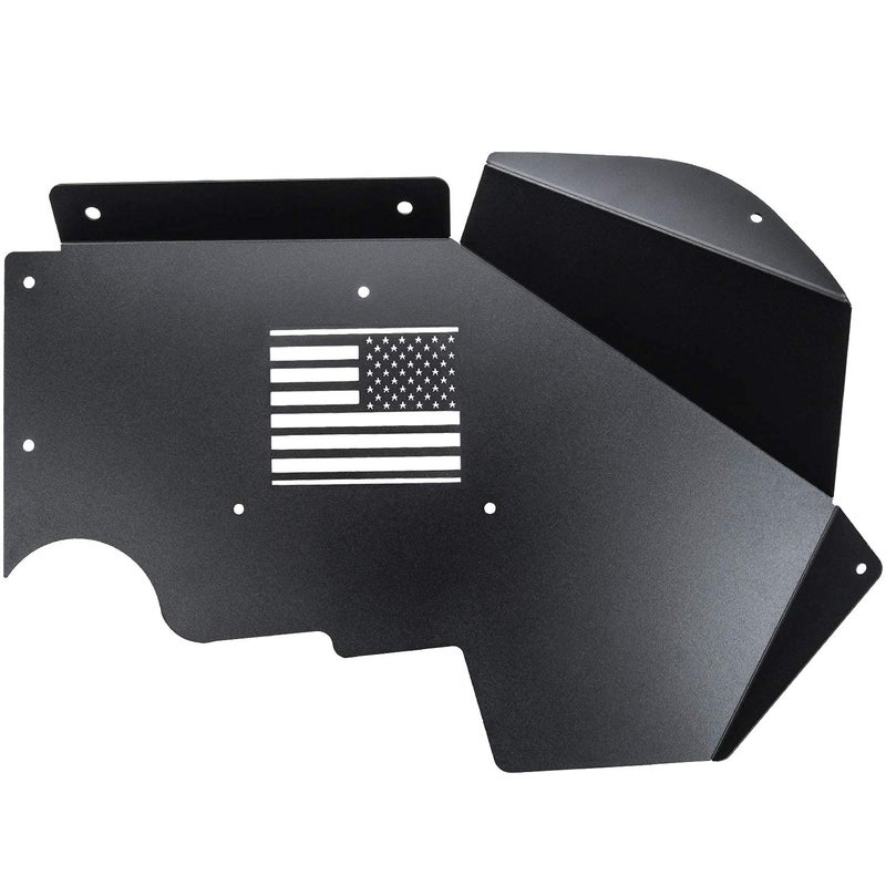 SMALLFATW Front Inner Fender Liner Compatible with Wrangler 2007-2018 JK JKU & Unlimited 2/4 Doors, US Flag Pattern, JK Accessories, Black Aluminum Fenders Wheel 2PCS - Image 4